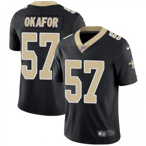 Men's New Orleans Saints #57 Alex Okafor Black Vapor Untouchable Limited Stitched NFL Jersey